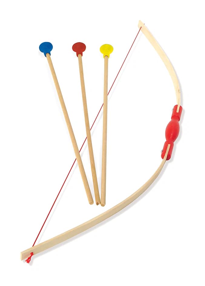 Arc en bois et trois flèches à ventouse