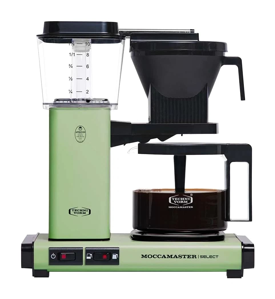 Cafetière filtre vert pastel et sa verseuse