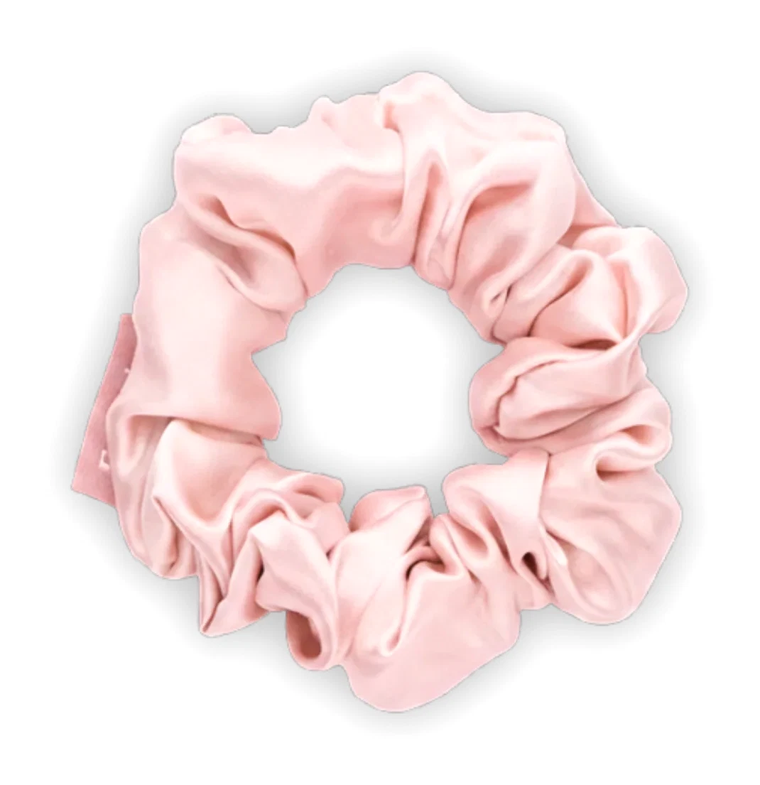 Chouchou 100% pure soie - Le moyen - Rose poudrée