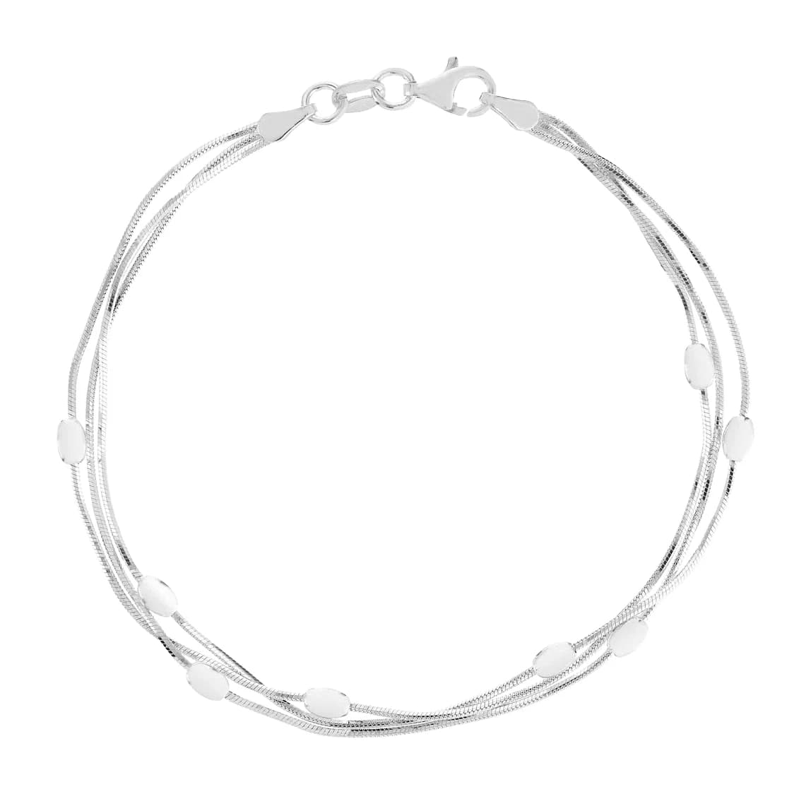 Bracelet argent triple rang