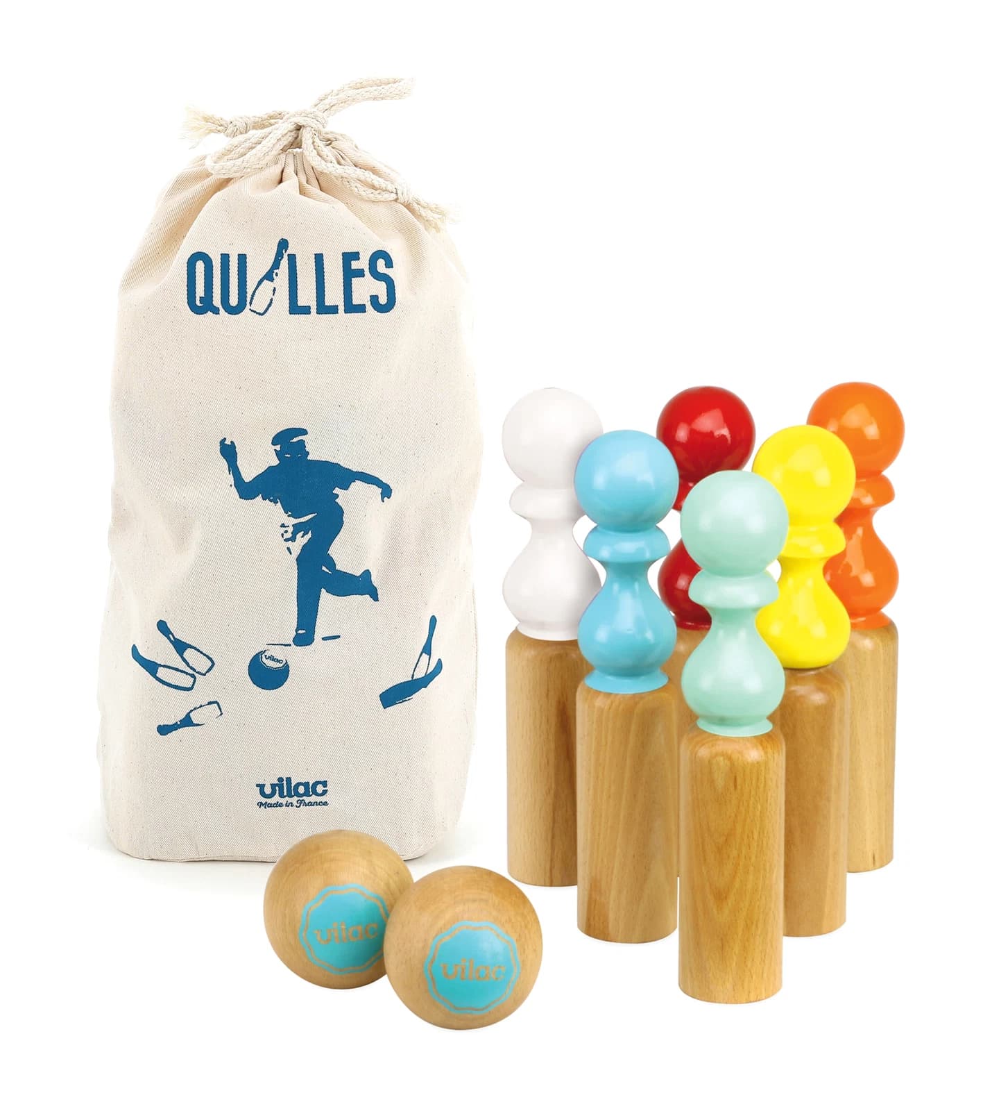 Six quilles rétro