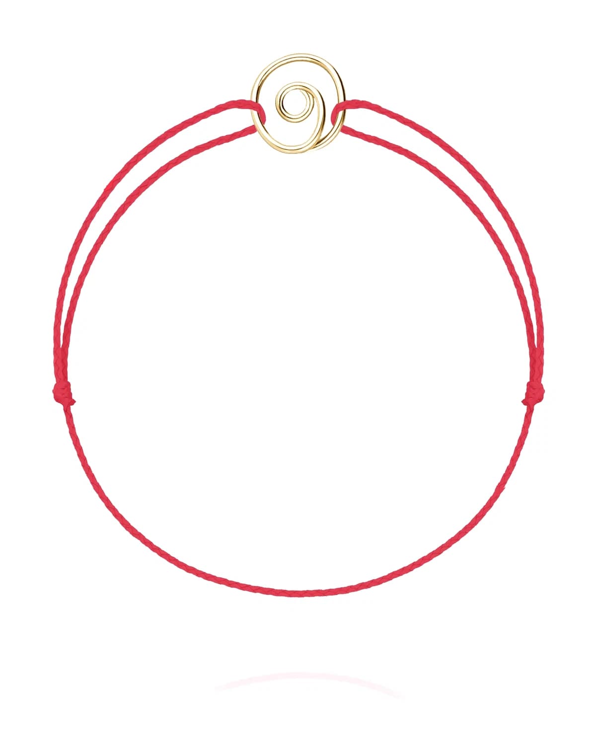 Bracelet Cordon Rouge Oeil de Sainte Lucie - or jaune laminé