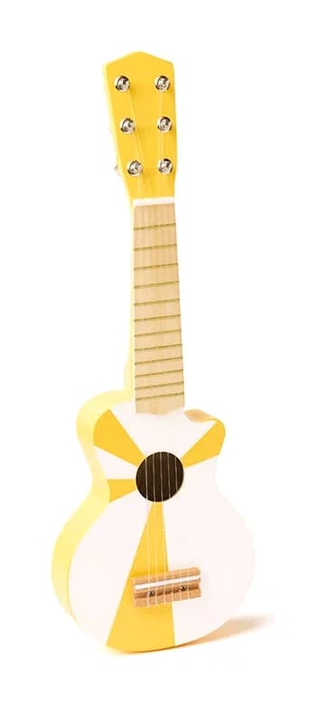 Guitare jaune blanche