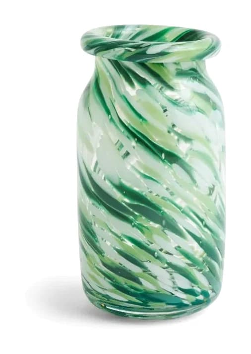 Vase Splash Roll Neck - Ø 11,3 x h 20,5 cm - Green Swirl