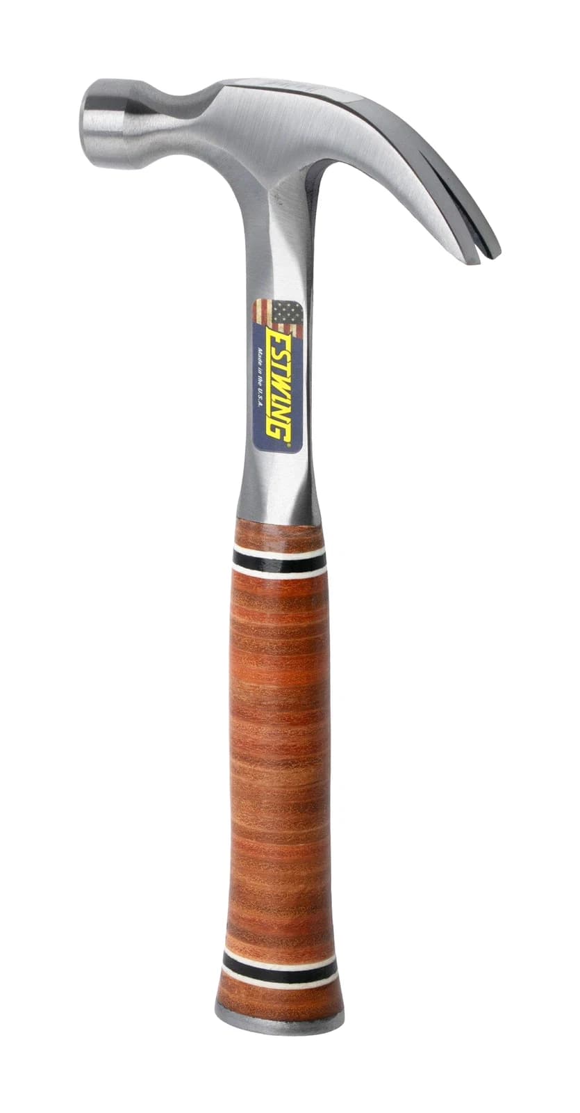 Estwing E12C Curved Claw Hammer EWEE12C Stacked Leather Grip, marteau à panne 340 gr