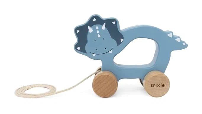 Jouet à tirer en bois Tricératops
