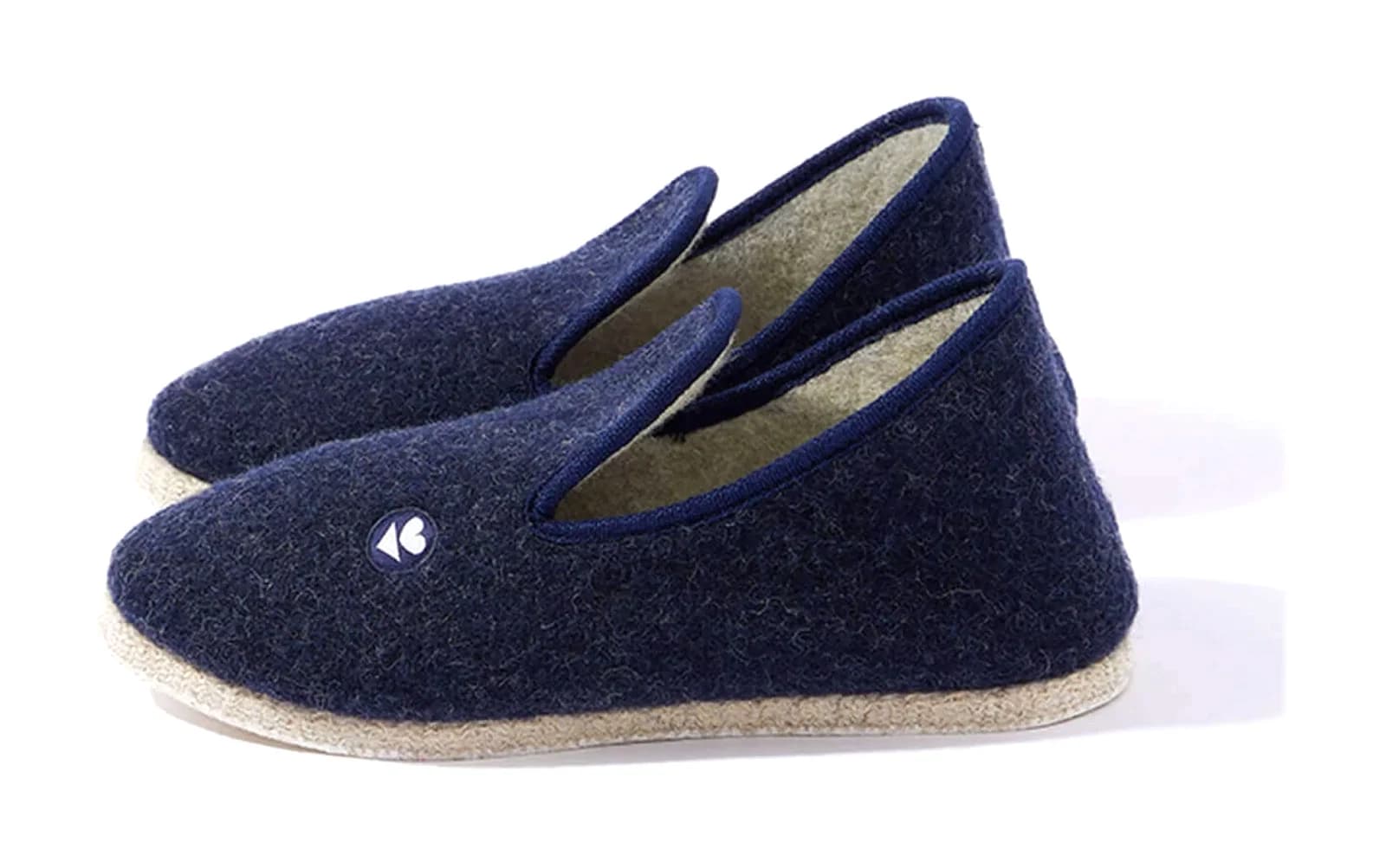 Chaussons d'intérieur en laine - Charentaises Marine