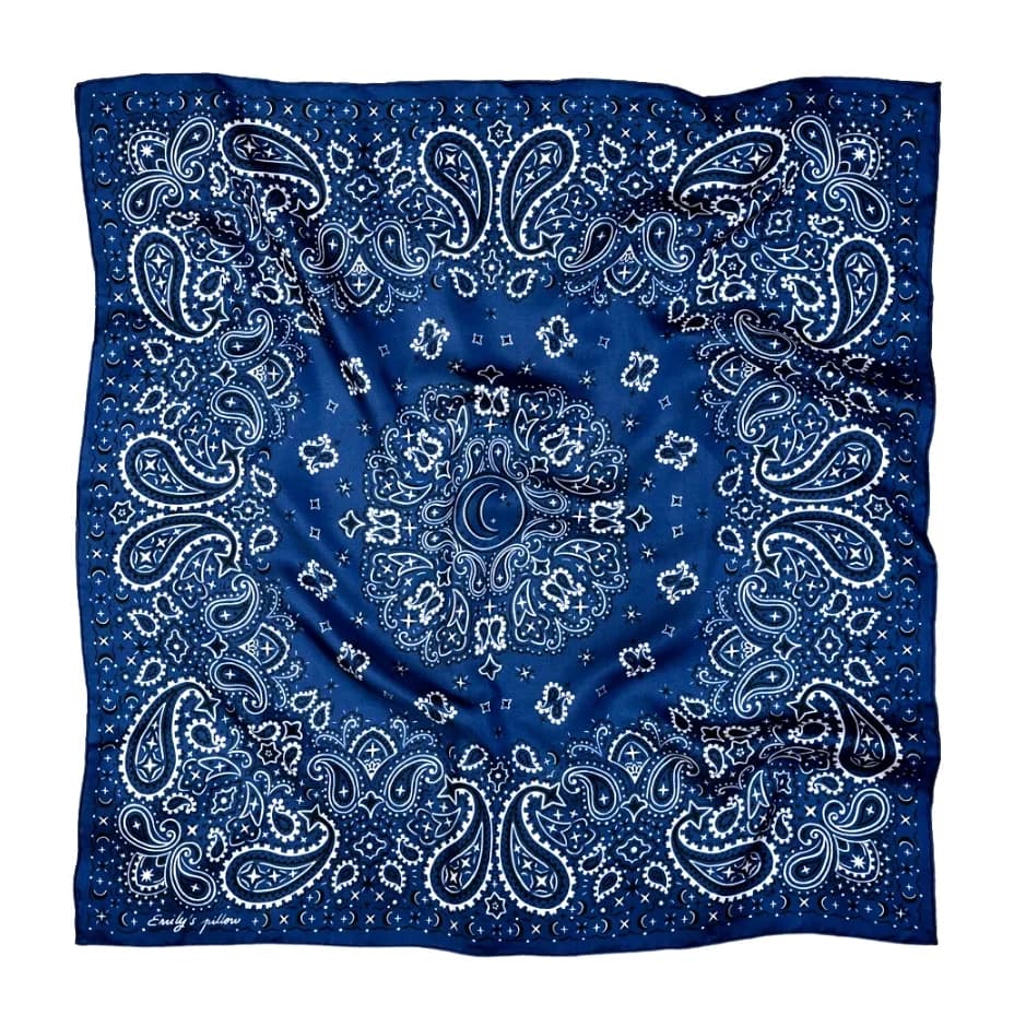 Foulard Bandana 100% pure soie - Bleu