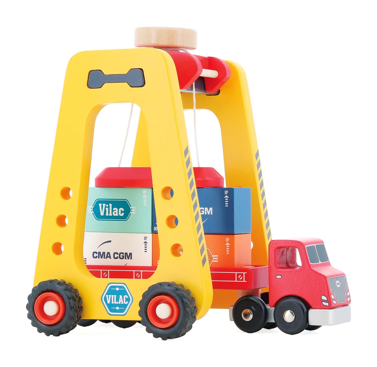 Enjambeur porte-containers magnétique en bois