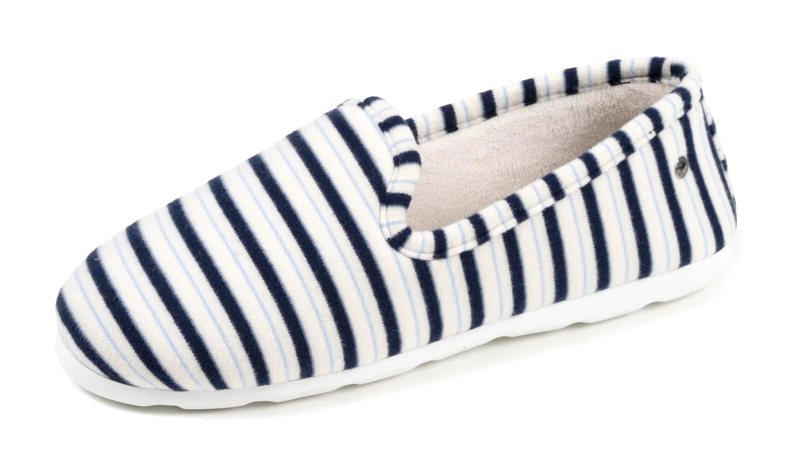 Chaussons charentaises Femme Rayures bleues