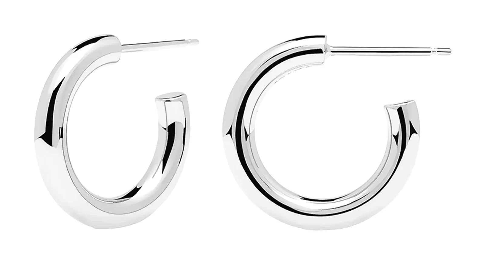 Boucles d'Oreilles Medium Cloud en Argent, Diamètre 18 mm - AR02-377-U