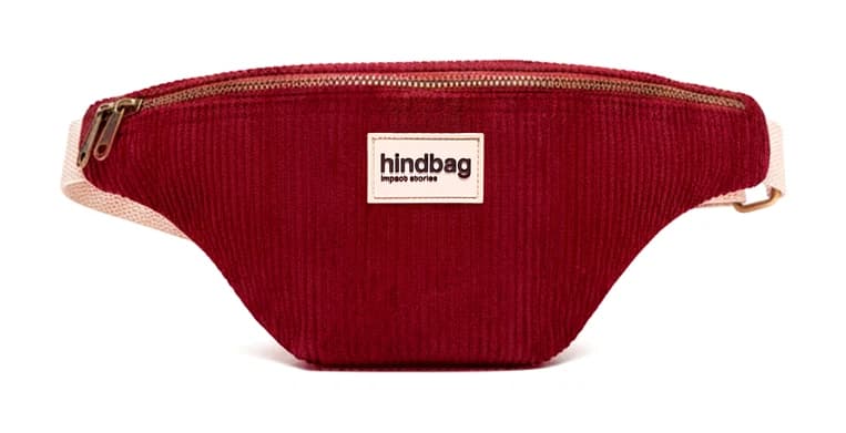 Sac banane coton bio Olivia Hindbag Velour Bordeaux