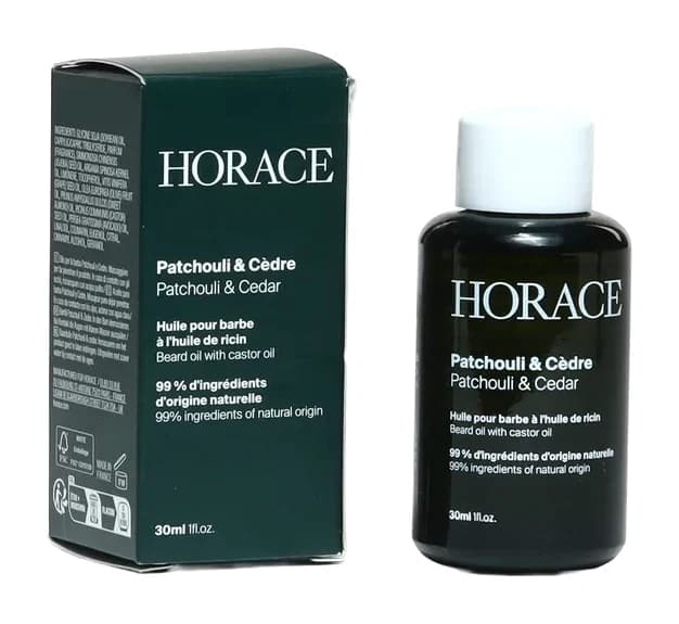Huile pour barbe Horace, patchouli et cèdre